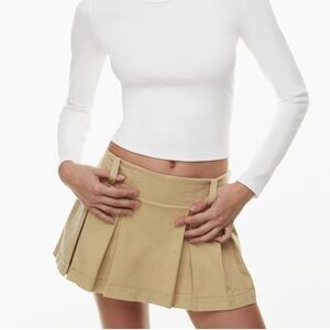BNWT Aritzia Tan Pleated Skirt